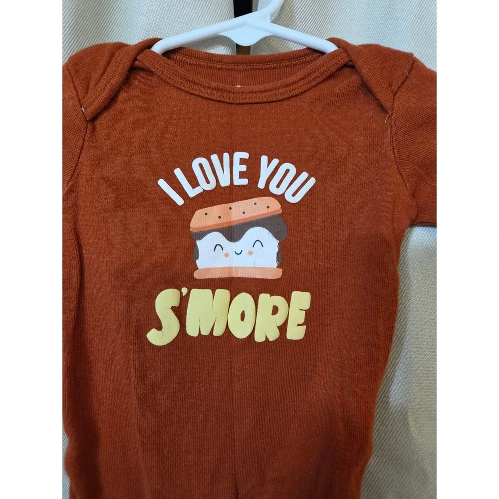 Koala Baby Rust Orange I Love You Smore Long Sleeve Bodysuit 3-6M
